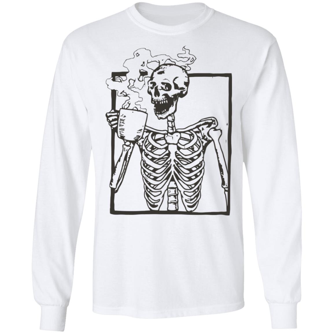 skeleton shirt white hoodie t shirt - Teechipus