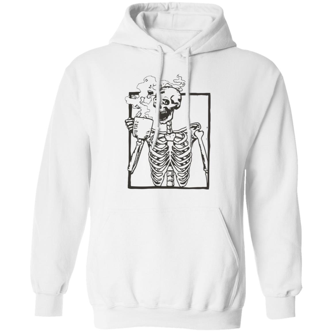 skeleton shirt white hoodie t shirt - Teechipus