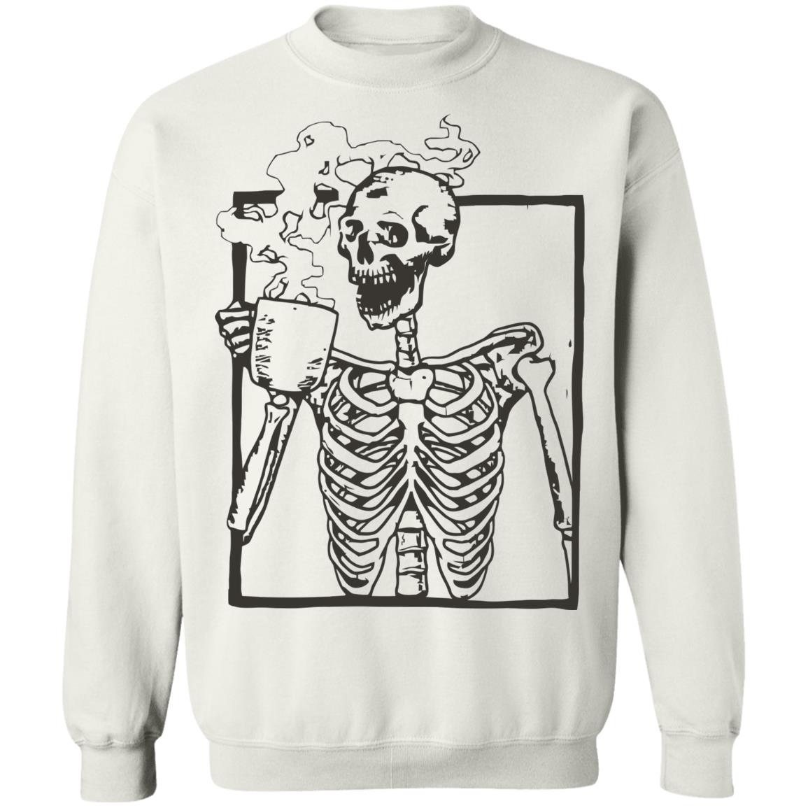 skeleton shirt white hoodie t shirt - Teechipus