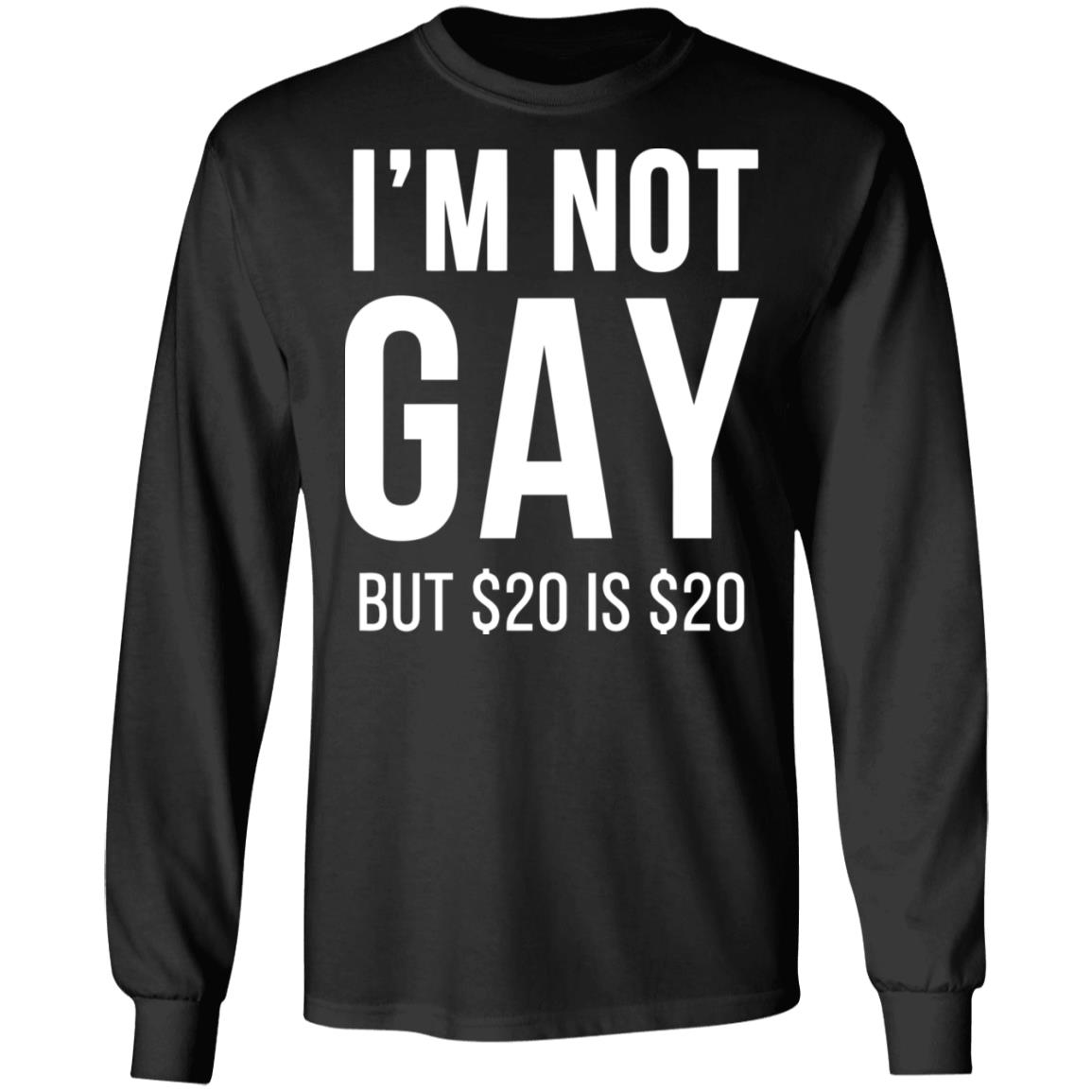 im not gay but $20 is $20 shirt black hoodie t shirt - Teechipus
