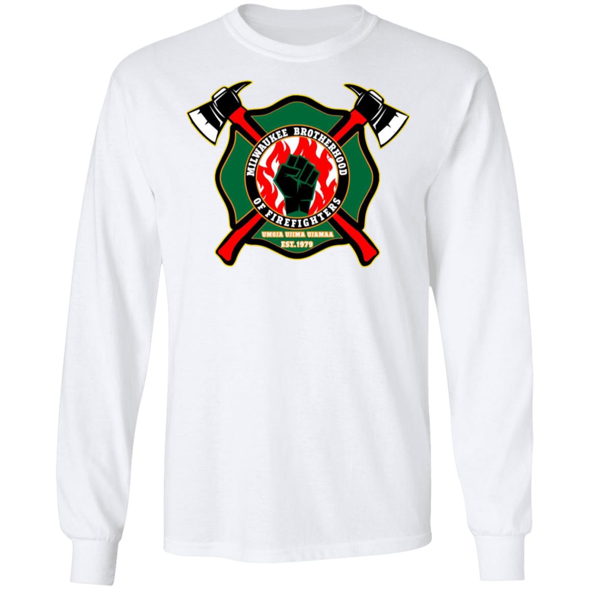 milwaukee brotherhood of firefighters t shirt white hoodie sweatshirt - Teechipus