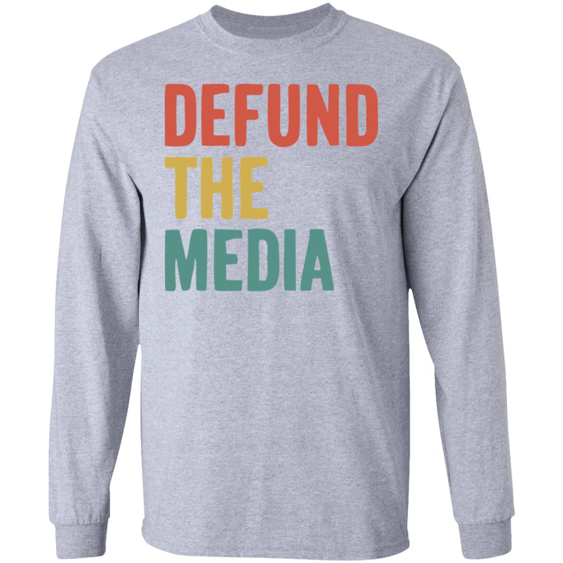 defund the media shirt white hoodie sweatshirt - Teechipus