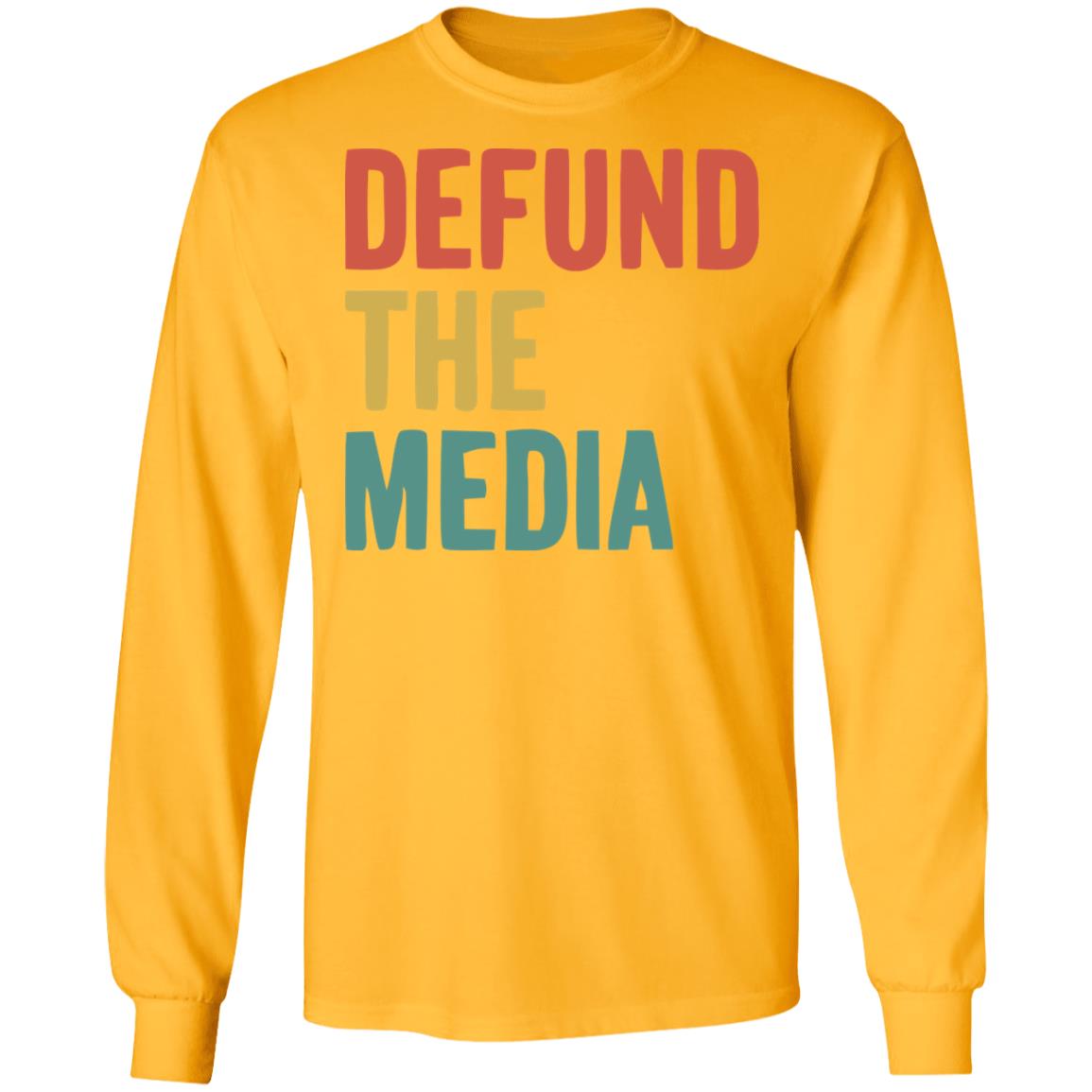 defund the media shirt white hoodie sweatshirt - Teechipus