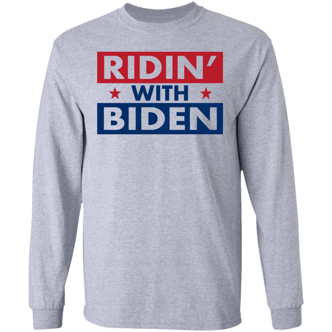 ridin with biden shirt white hoodie sweatshirt - Teechipus