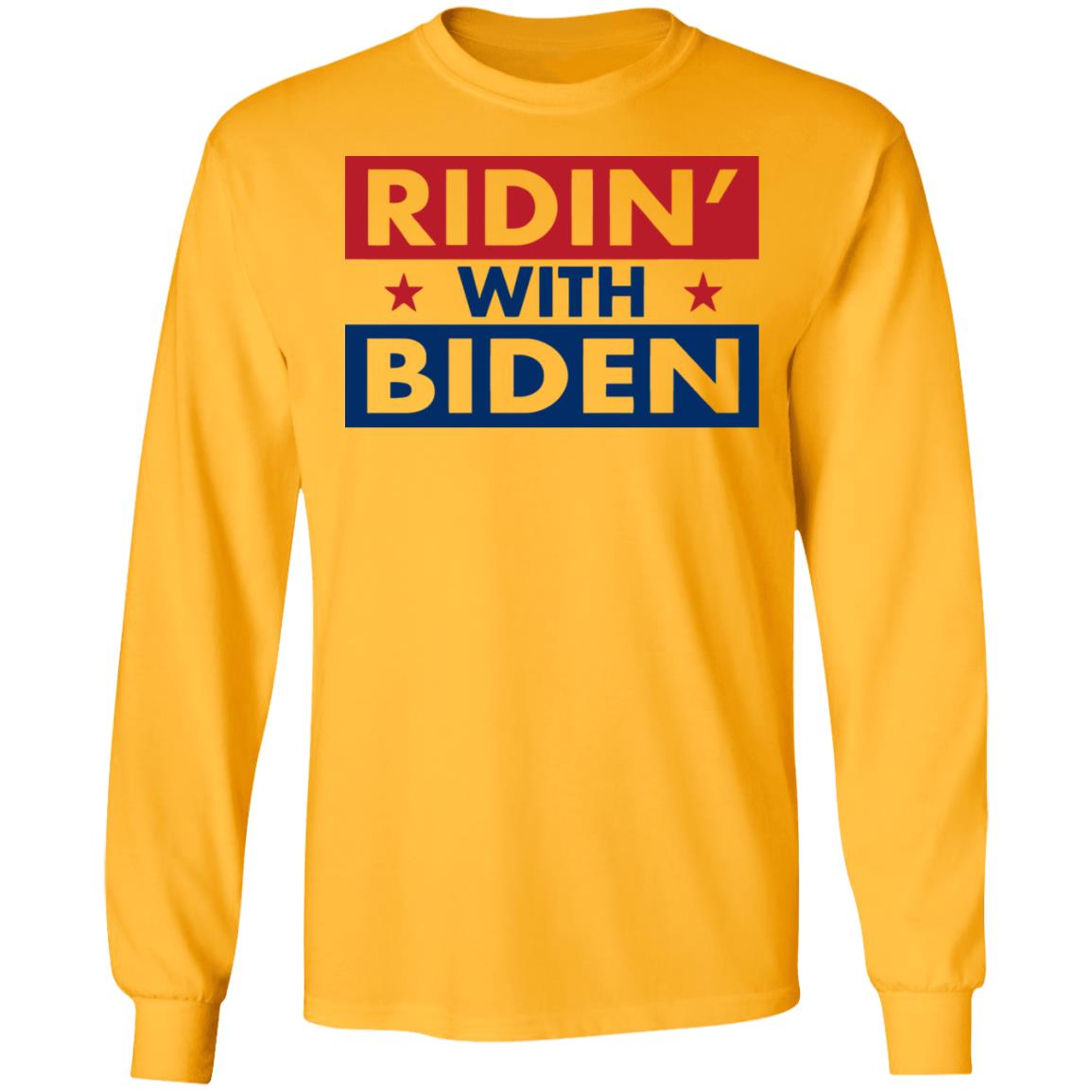 ridin with biden shirt white hoodie sweatshirt - Teechipus