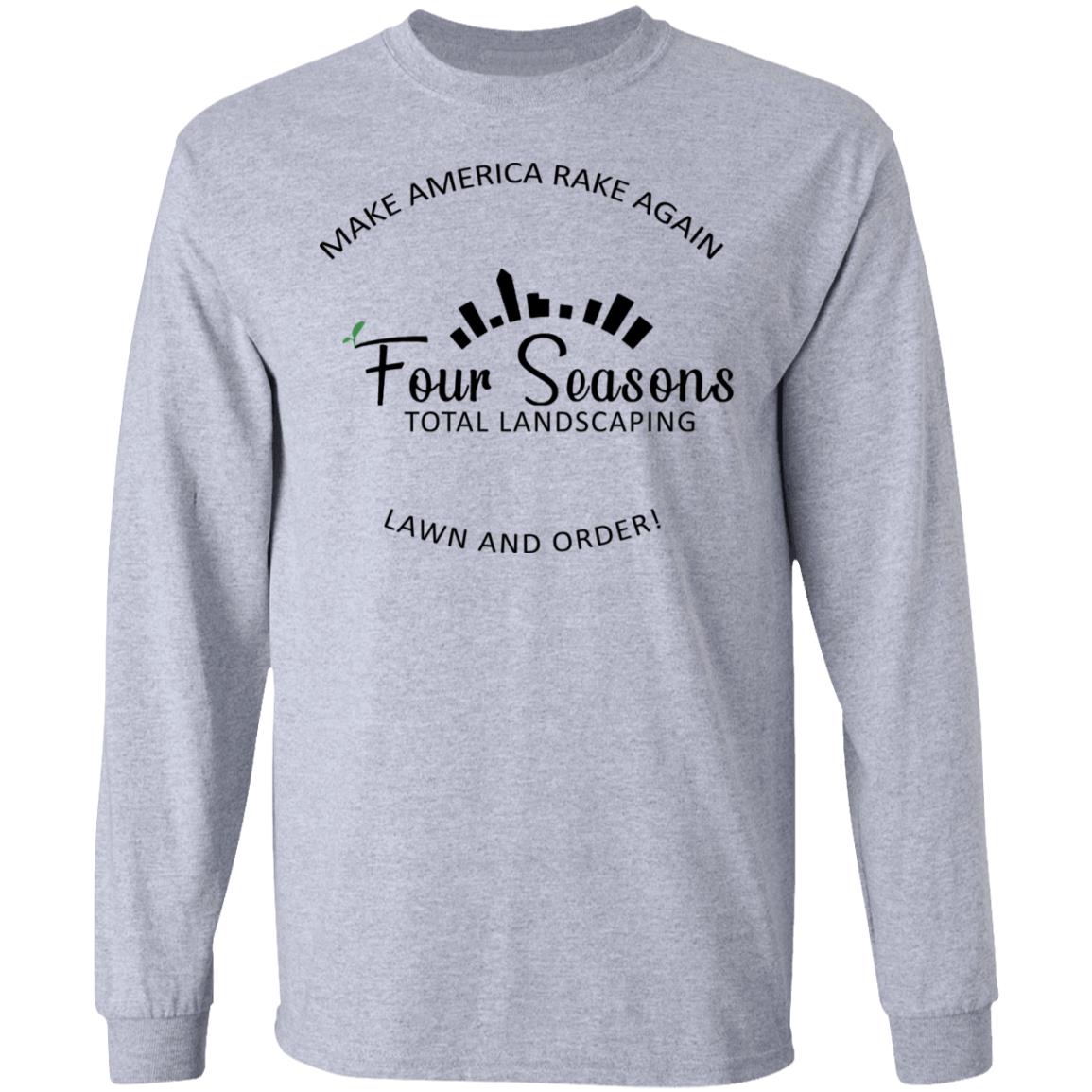 MAKE AMERICA RAKE AGAIN LAWN AND ORDER SHIRT White Hoodie sweatshirt - Teechipus