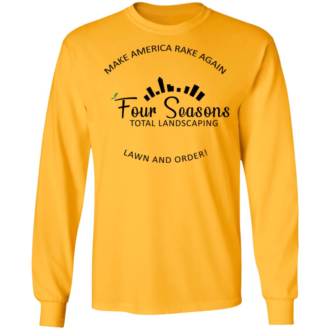 MAKE AMERICA RAKE AGAIN LAWN AND ORDER SHIRT White Hoodie sweatshirt - Teechipus