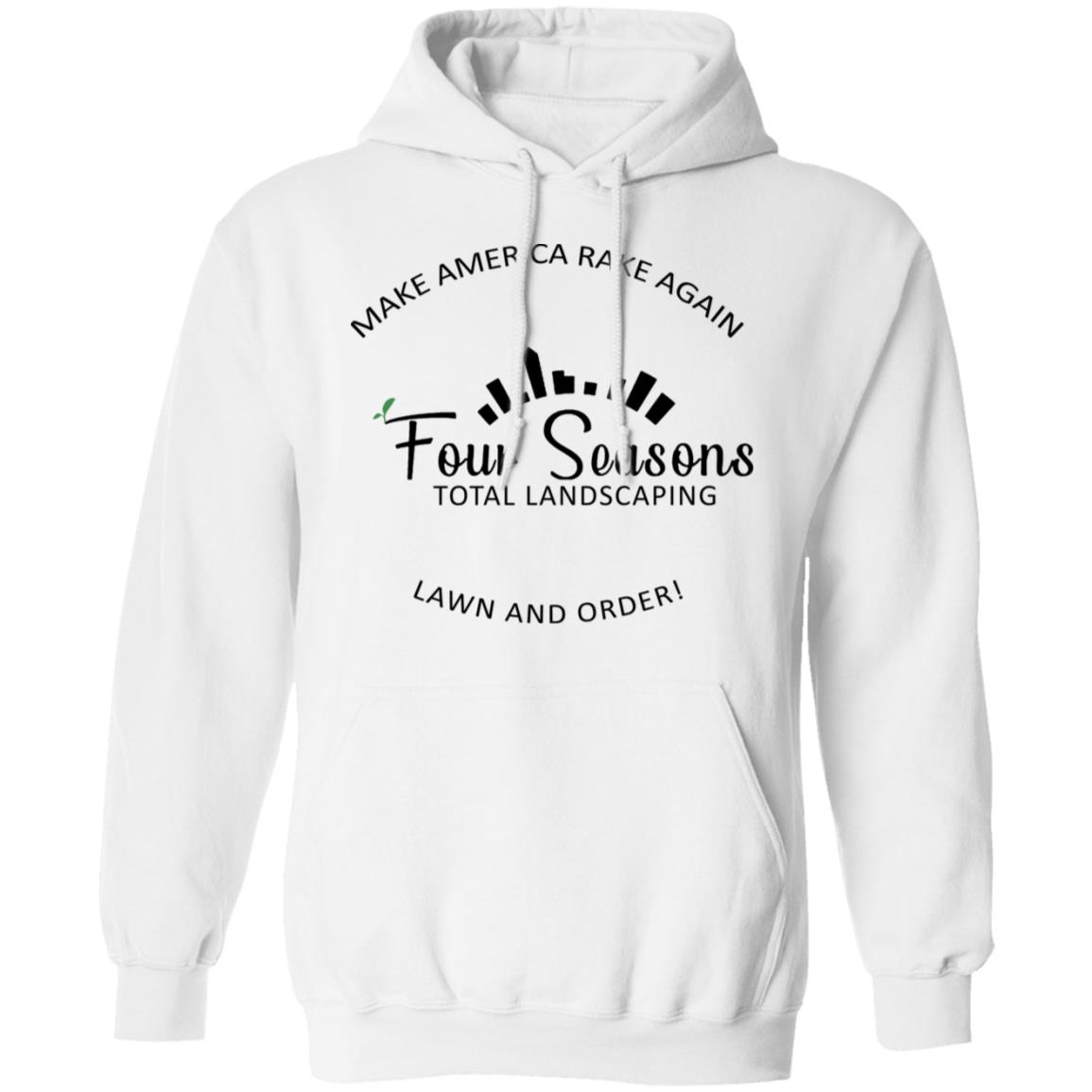 MAKE AMERICA RAKE AGAIN LAWN AND ORDER SHIRT White Hoodie sweatshirt - Teechipus