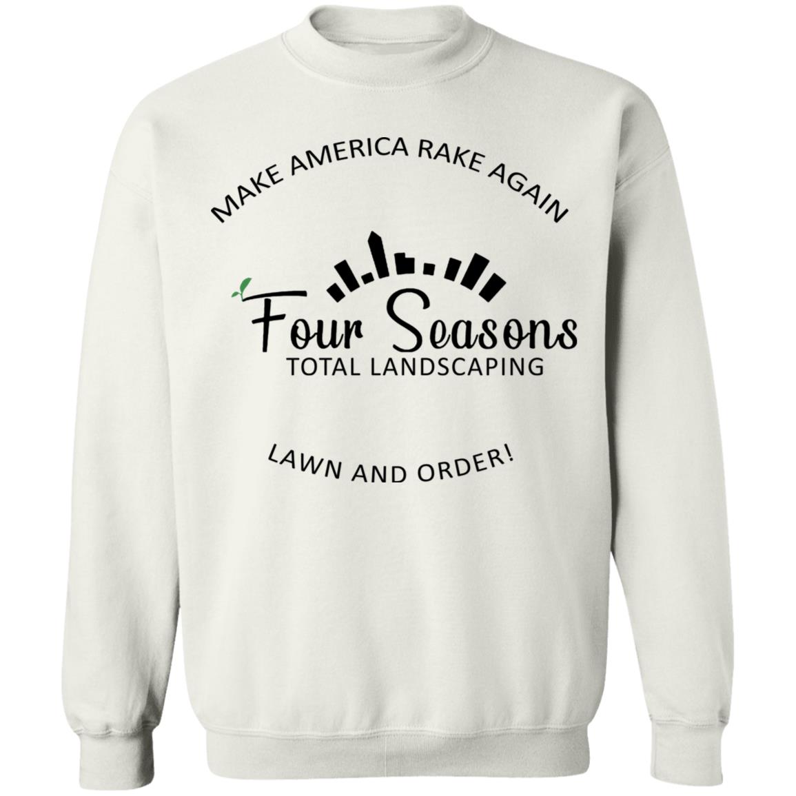 MAKE AMERICA RAKE AGAIN LAWN AND ORDER SHIRT White Hoodie sweatshirt - Teechipus