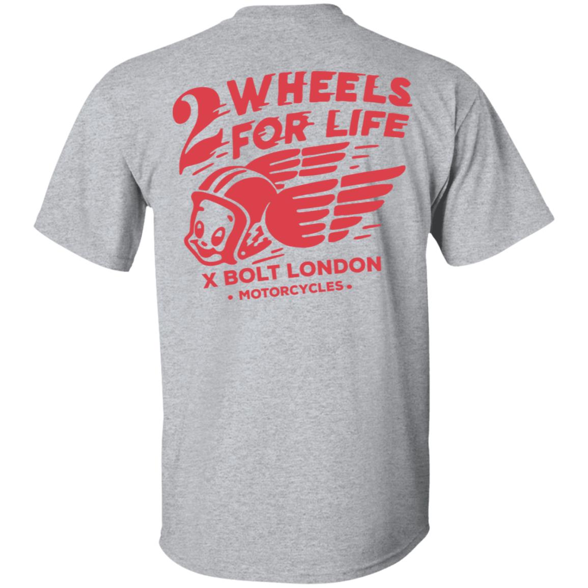 Forever Two Wheels - 2 Wheels for Life x Bolt tee shirt - Teechipus