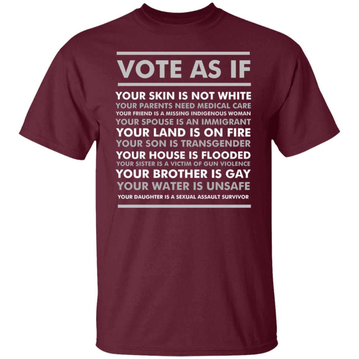 Vote As If Gift Your Skin Is Not White Vote Blue Essential T Shirt - Teechipus
