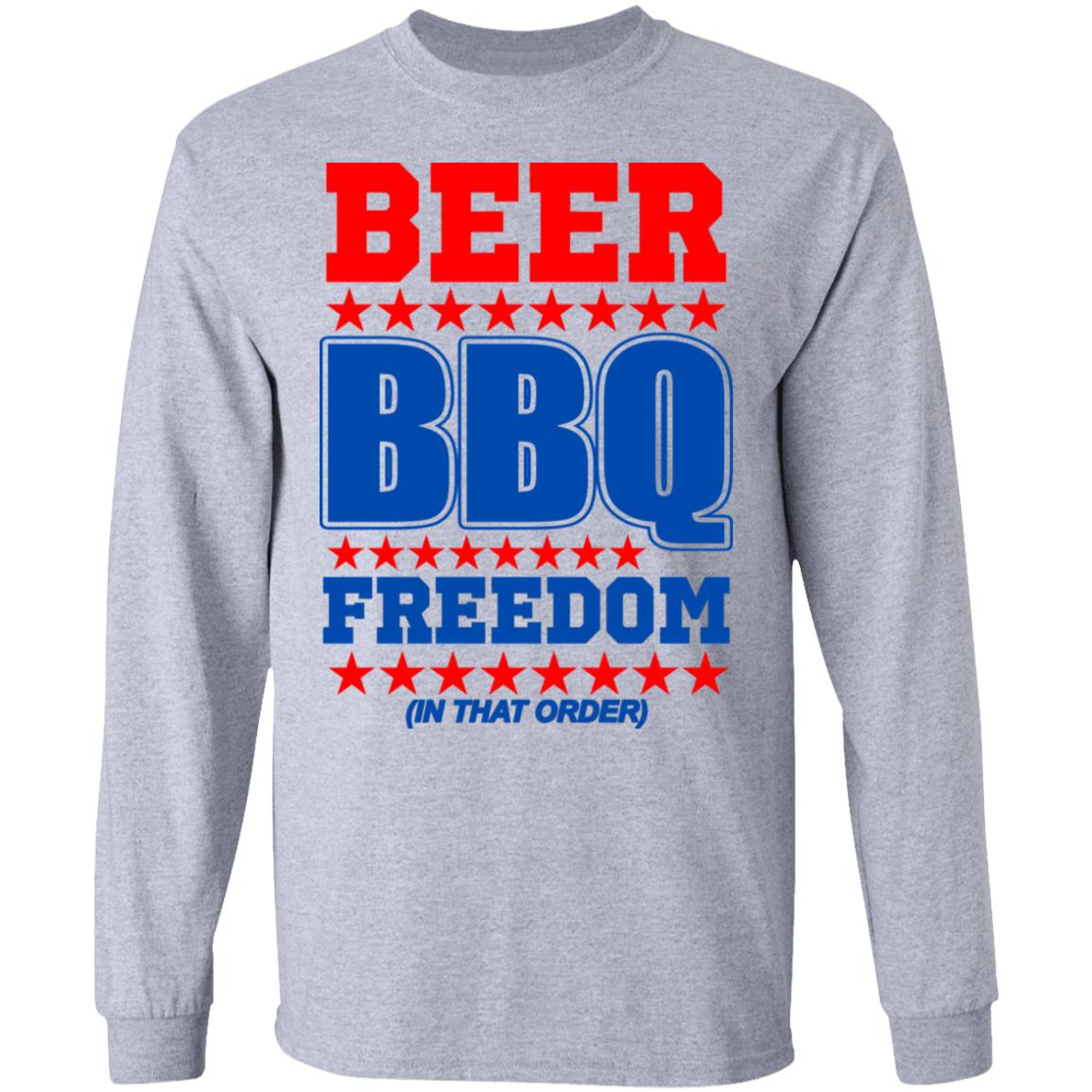 Beer bbq freedom in that order shirt White Hoodie sweatshirt - Teechipus
