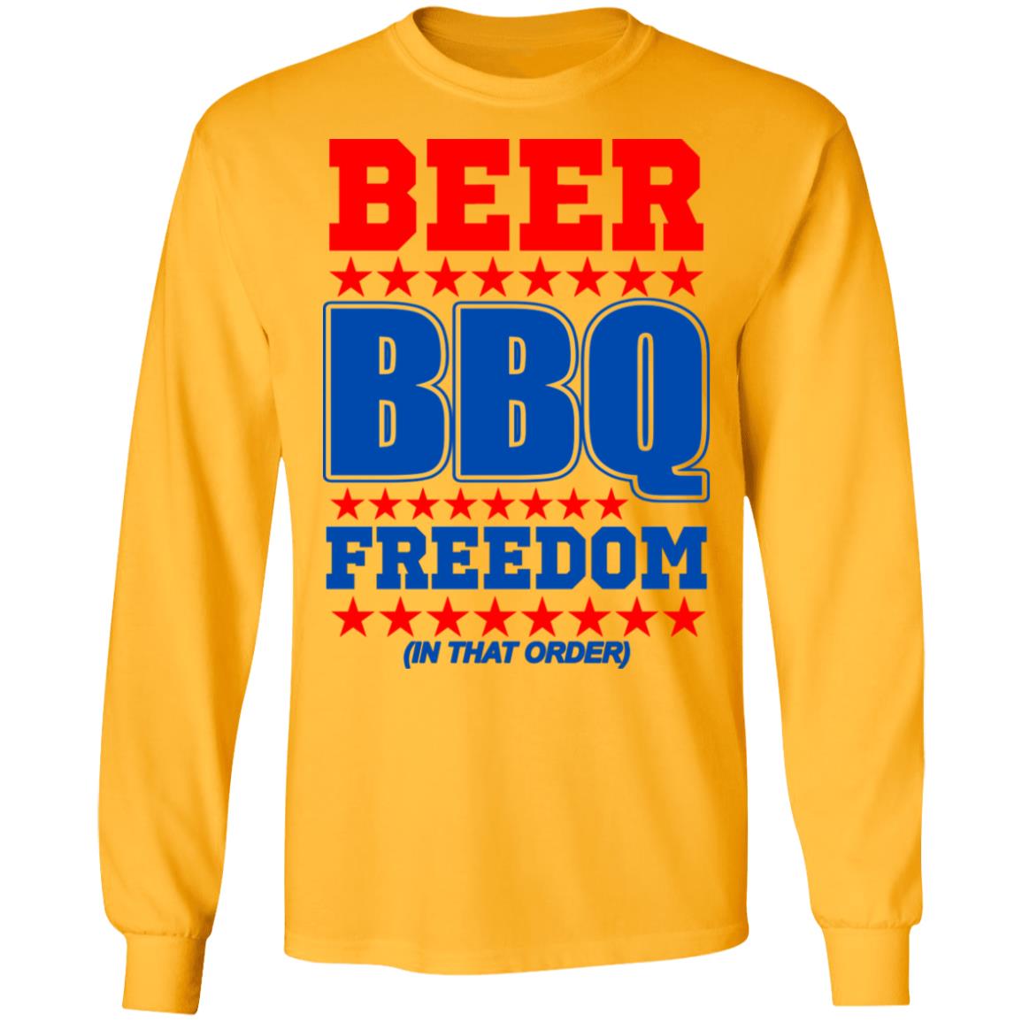 Beer bbq freedom in that order shirt White Hoodie sweatshirt - Teechipus