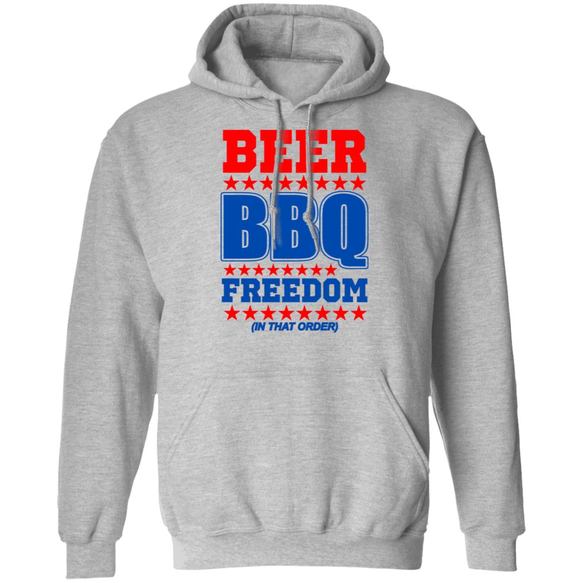 Beer bbq freedom in that order shirt White Hoodie sweatshirt - Teechipus