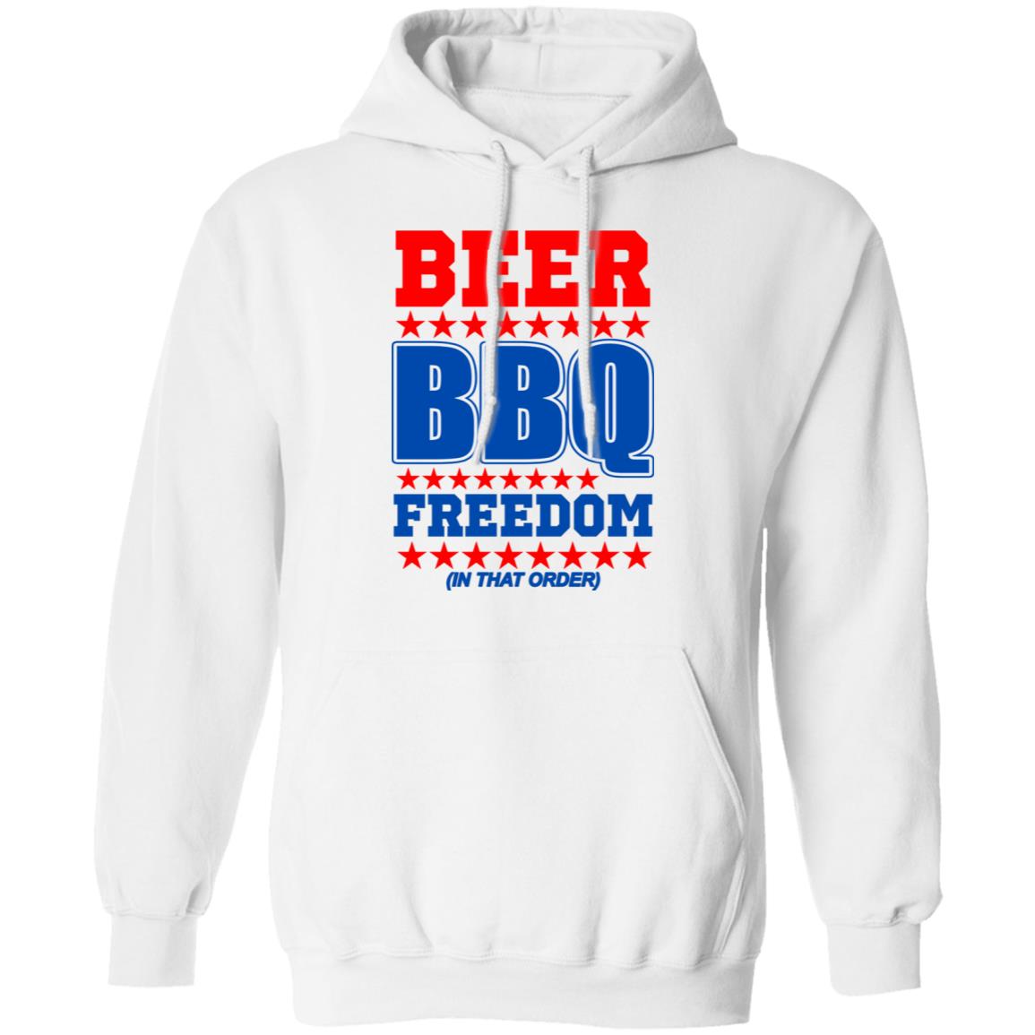 Beer bbq freedom in that order shirt White Hoodie sweatshirt - Teechipus