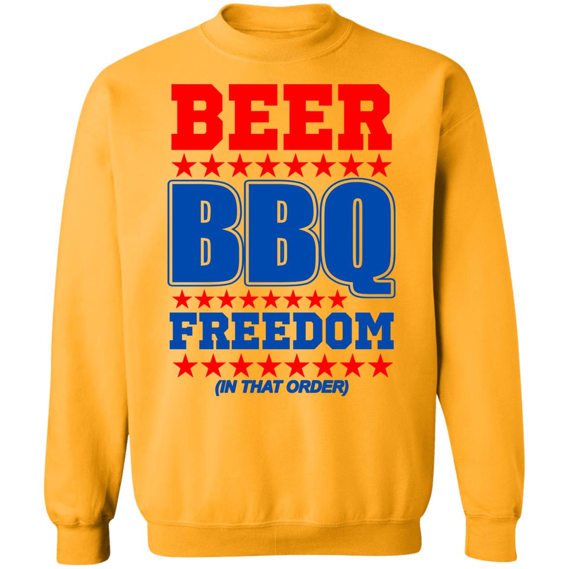 Beer bbq freedom in that order shirt White Hoodie sweatshirt - Teechipus