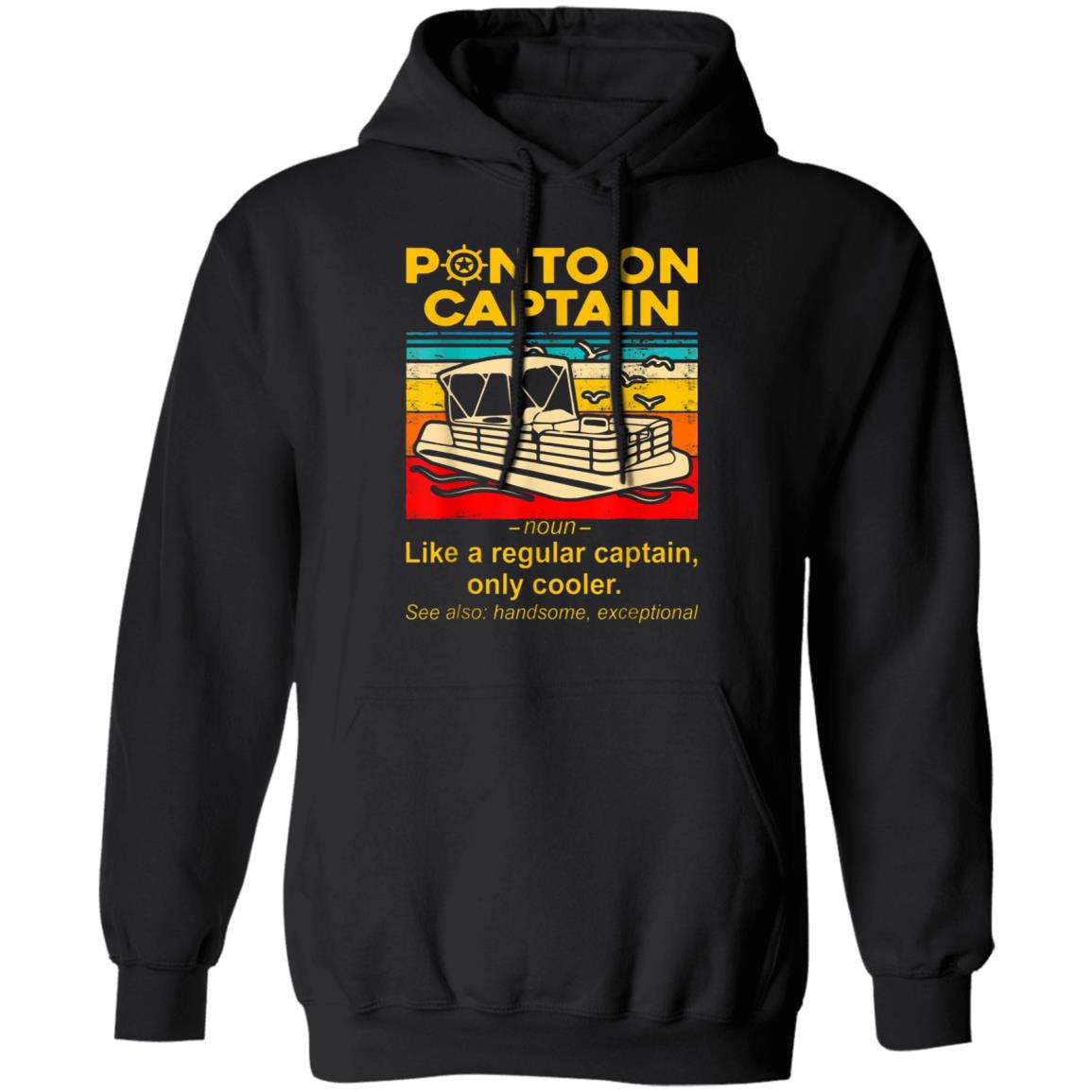 pontoon captain Shirt black hoodie sweatshirt - Teechipus