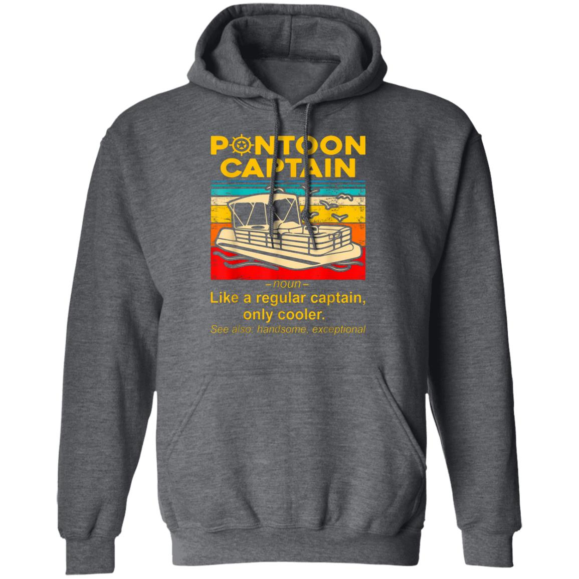 pontoon captain Shirt black hoodie sweatshirt - Teechipus