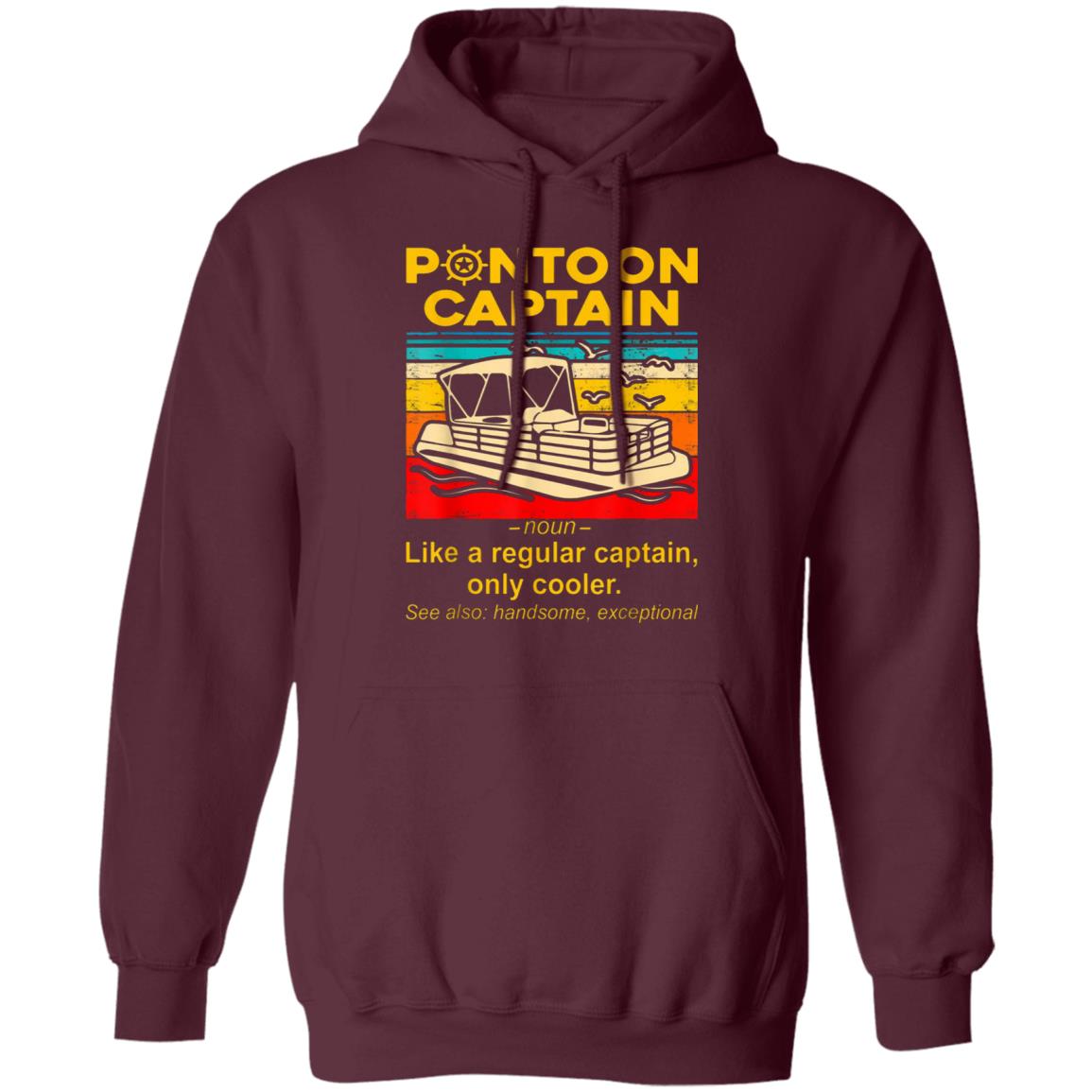 pontoon captain Shirt black hoodie sweatshirt - Teechipus