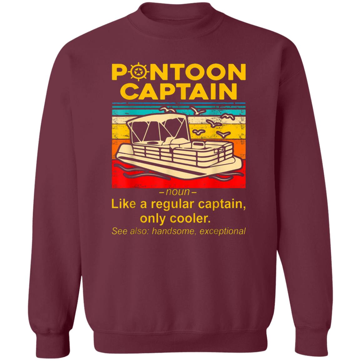 pontoon captain Shirt black hoodie sweatshirt - Teechipus