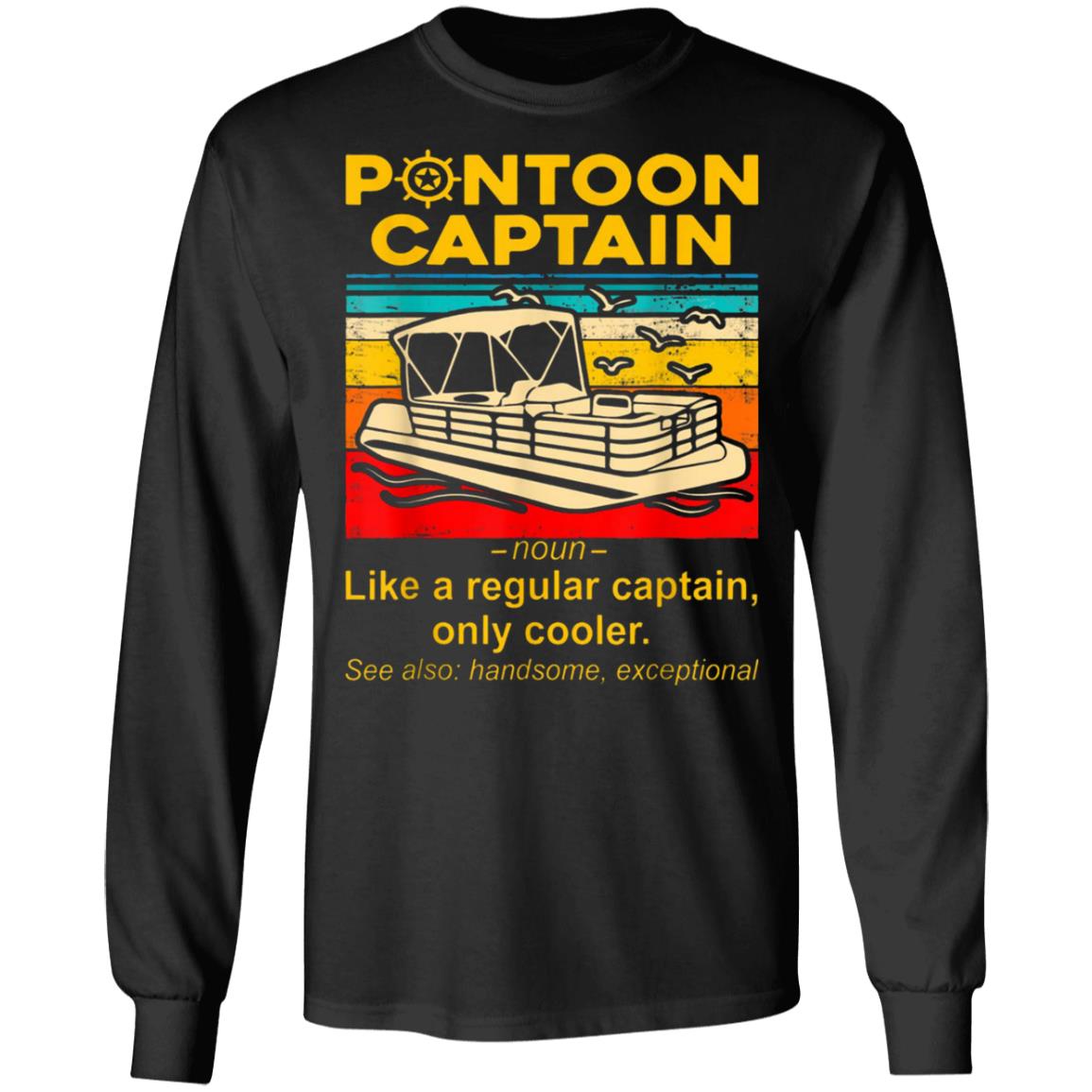 pontoon captain Shirt black hoodie sweatshirt - Teechipus