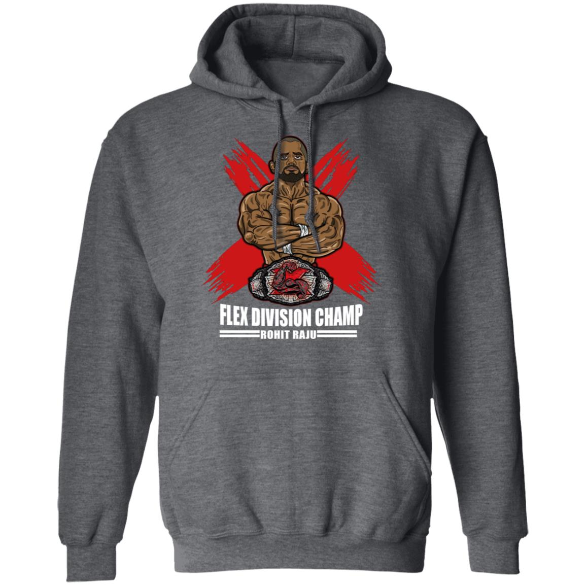 Flex Division Champion Rohit Raju SHIRT Black Hoodie Sweatshirt - Teechipus