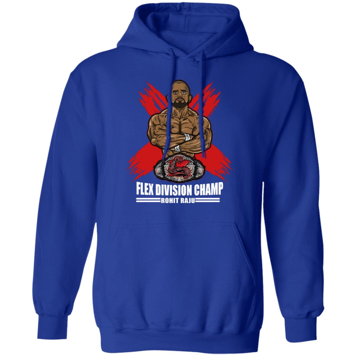 Flex Division Champion Rohit Raju SHIRT Black Hoodie Sweatshirt - Teechipus