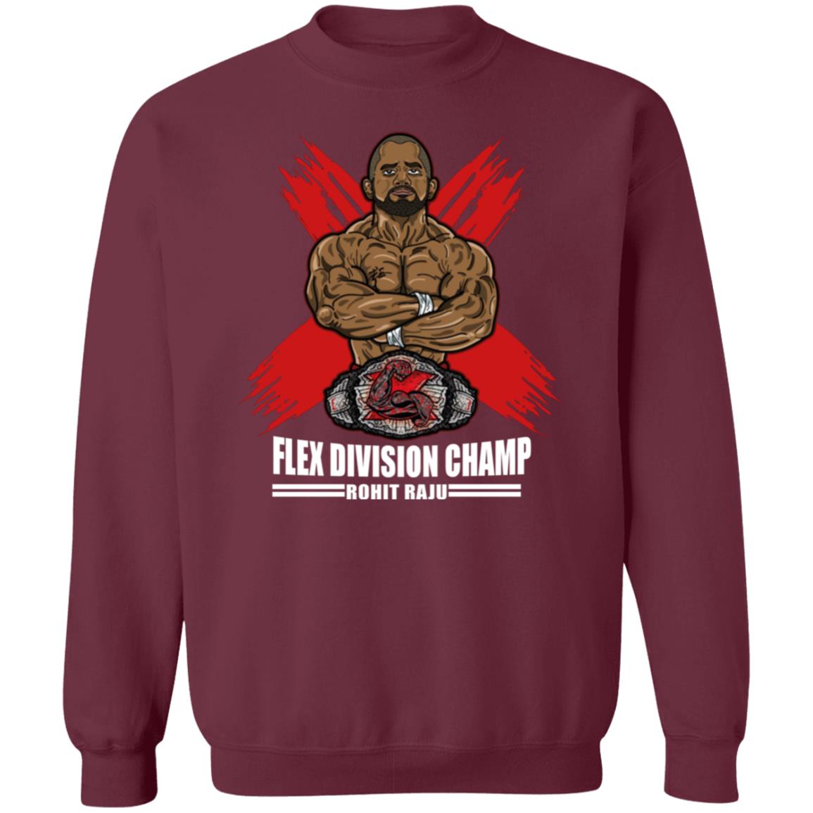 Flex Division Champion Rohit Raju SHIRT Black Hoodie Sweatshirt - Teechipus