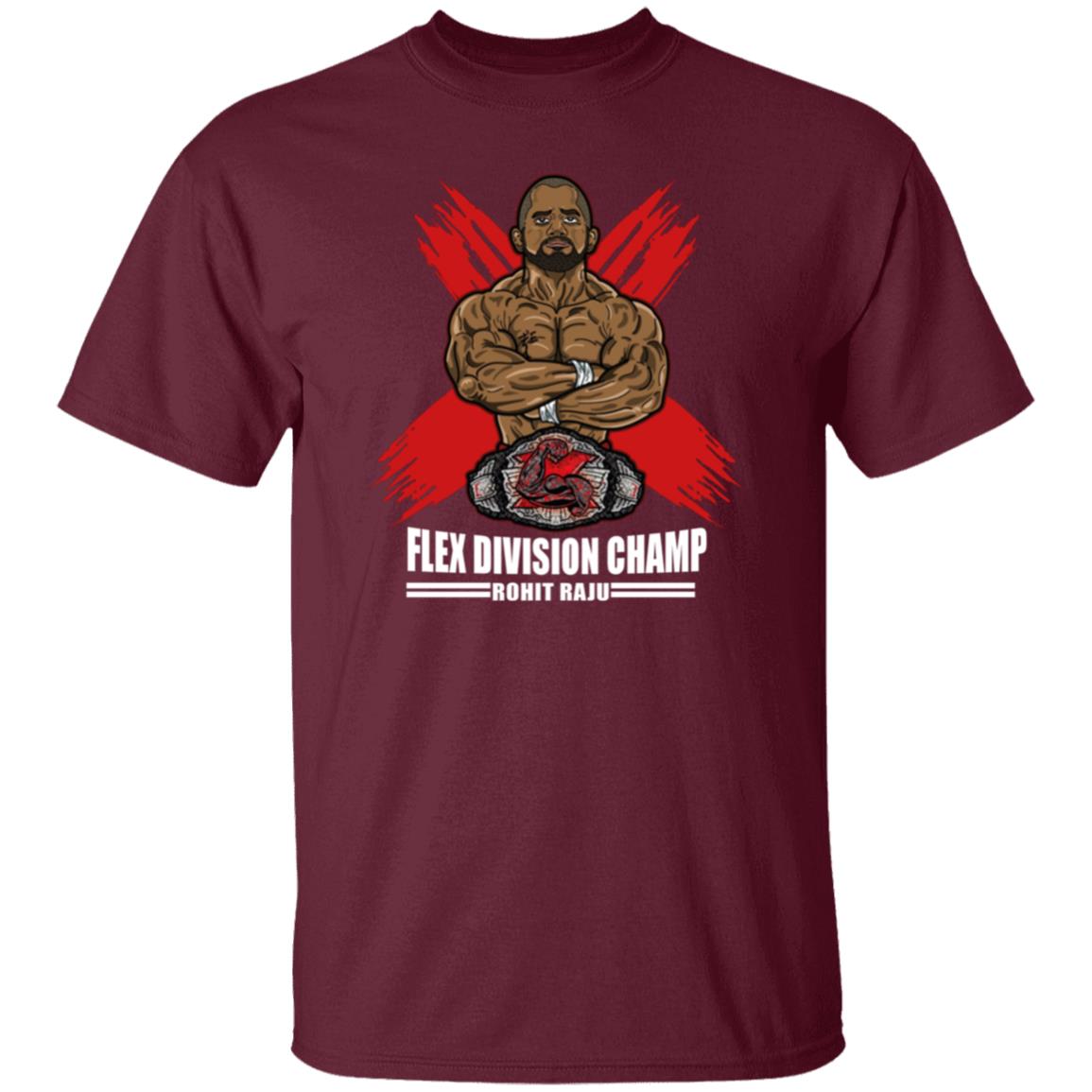 Flex Division Champion Rohit Raju SHIRT Black Hoodie Sweatshirt - Teechipus