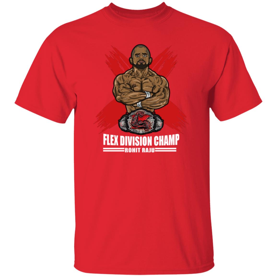 Flex Division Champion Rohit Raju SHIRT Black Hoodie Sweatshirt - Teechipus