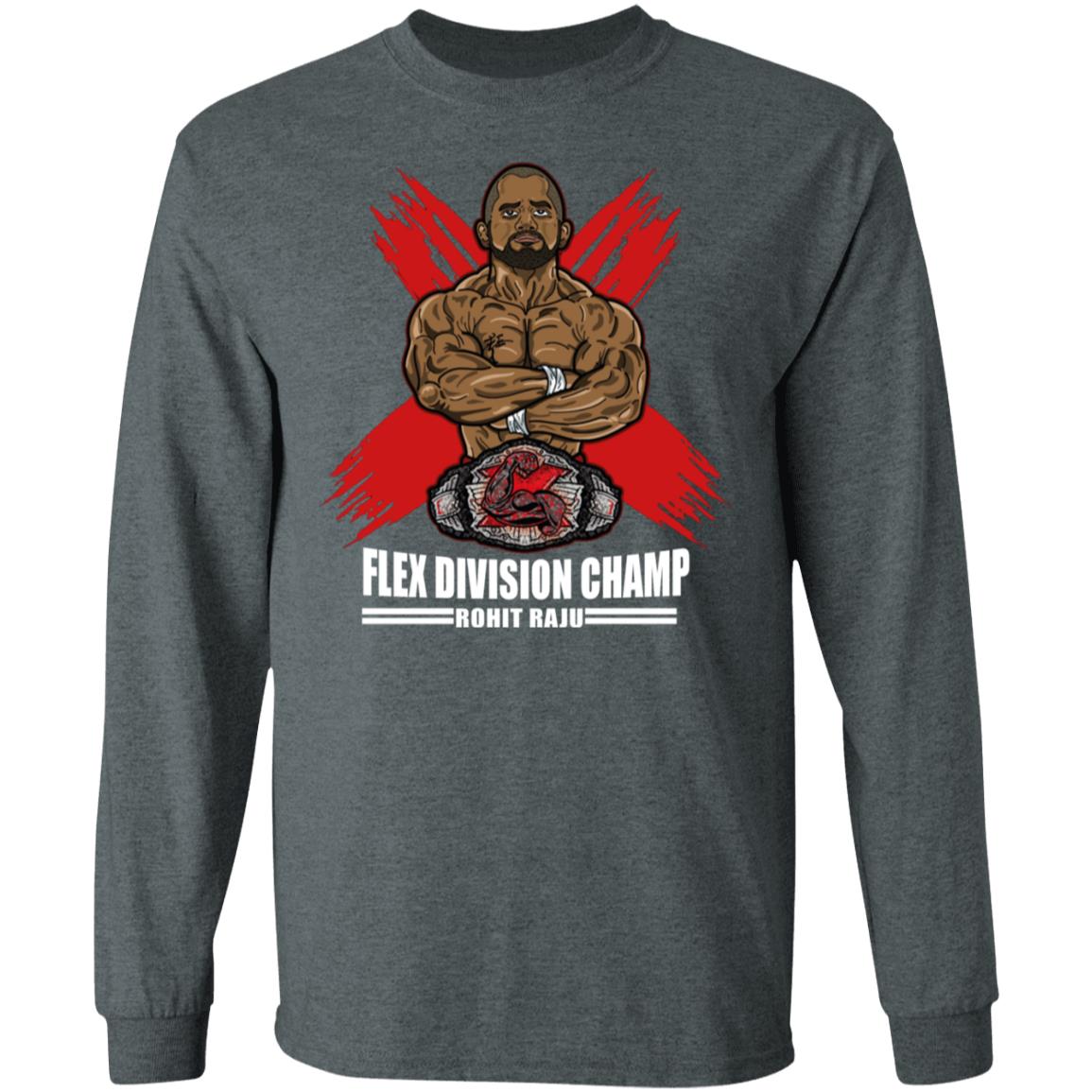 Flex Division Champion Rohit Raju SHIRT Black Hoodie Sweatshirt - Teechipus