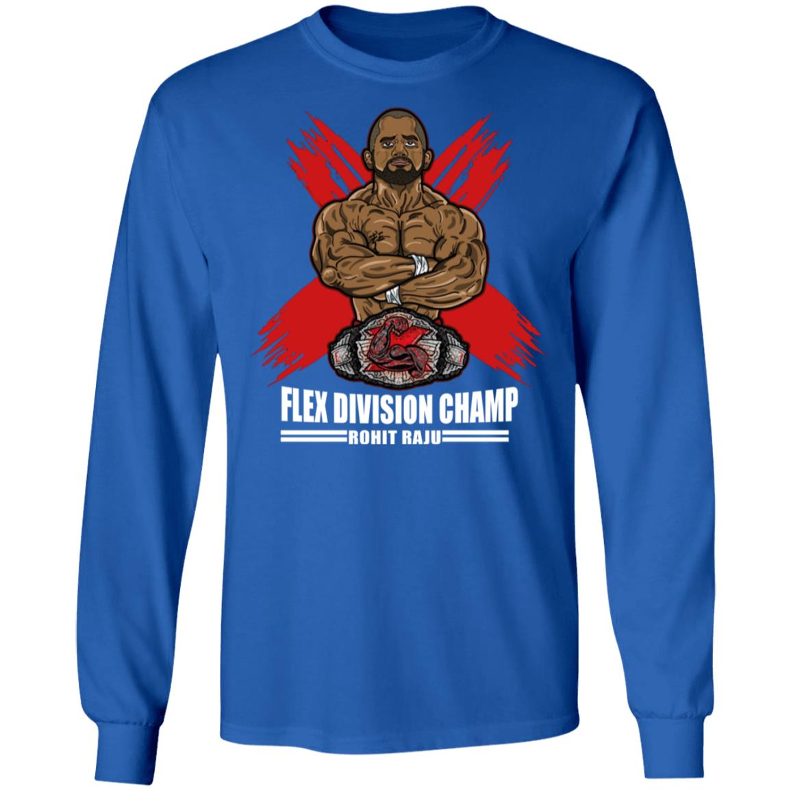 Flex Division Champion Rohit Raju SHIRT Black Hoodie Sweatshirt - Teechipus