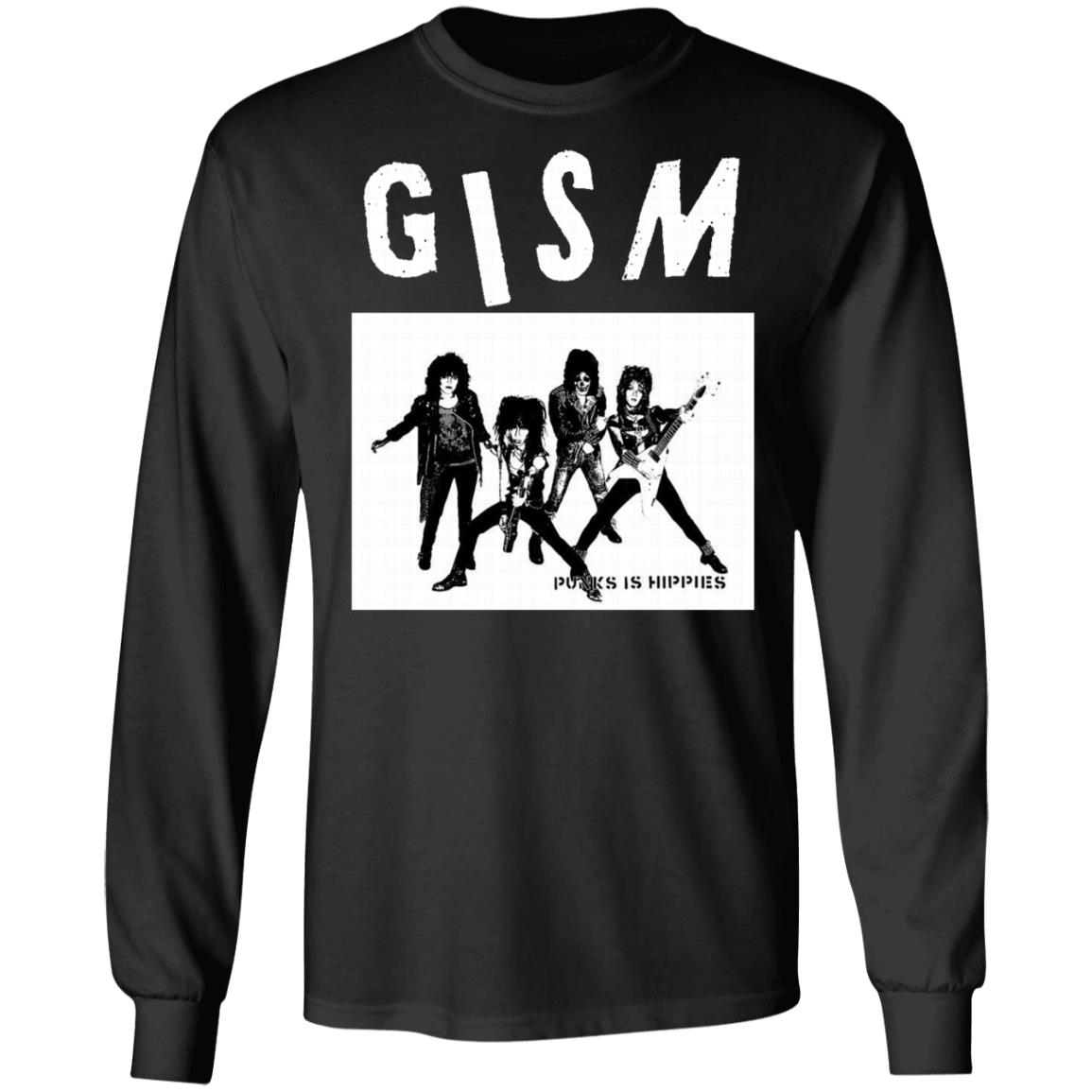 Gism - Punk Is Hippies Shirt Black hoodie sweatshirt - Teechipus