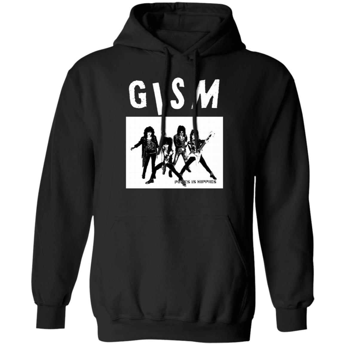 Gism - Punk Is Hippies Shirt Black hoodie sweatshirt - Teechipus