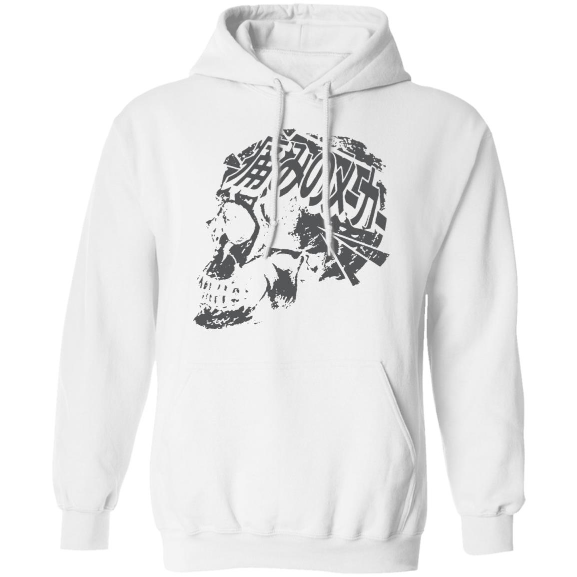 Kanji Skull Rolled Cuff T Shirt Hoodie Sweatshirt - Teechipus