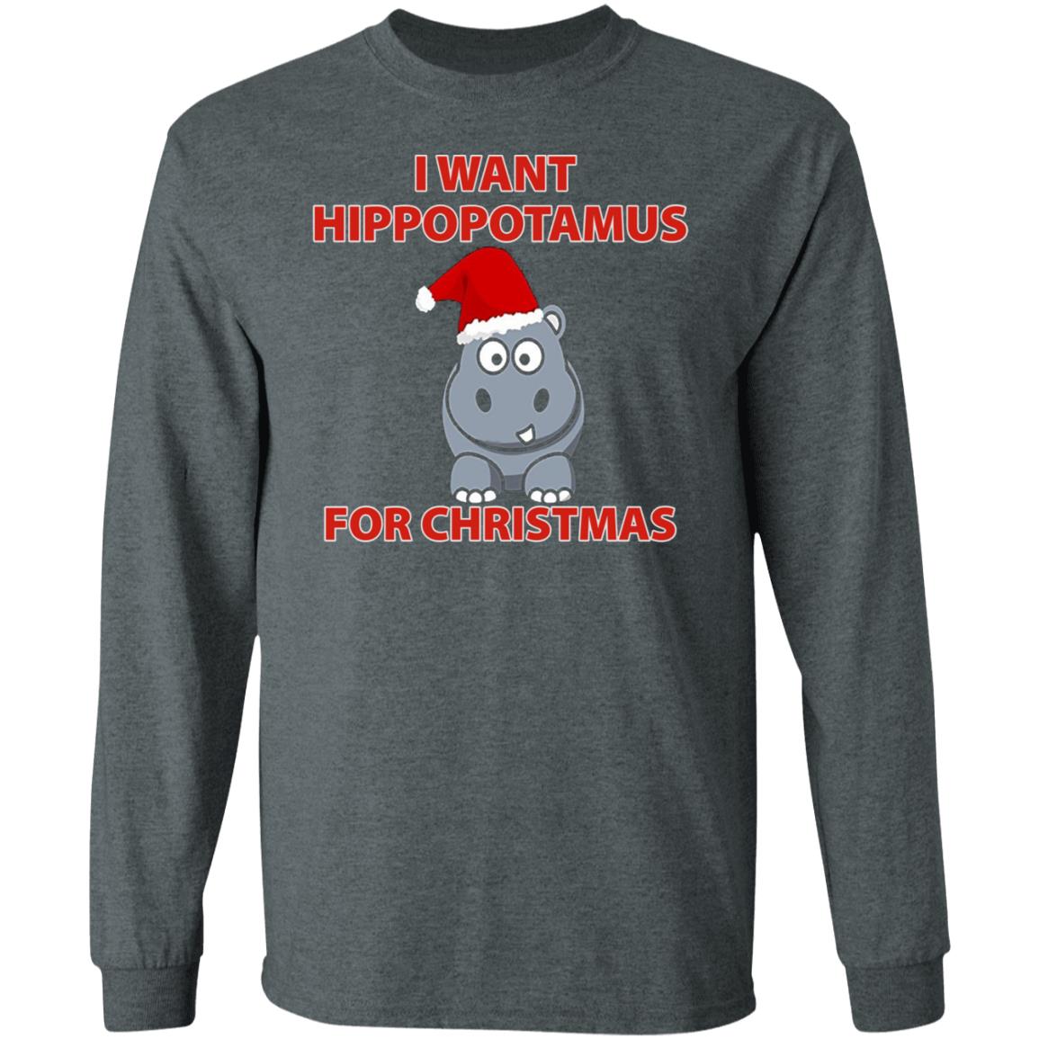 I Want A Hippopotamus For Christmas Shirt Hoodie Sweatshirt - Teechipus