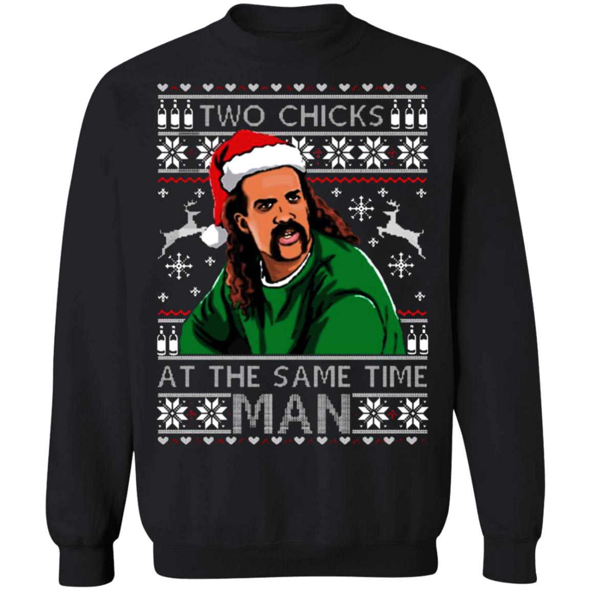 Two Chicks At The Same Time Man t shirt Black Hoodie Sweatshirt - Teechipus