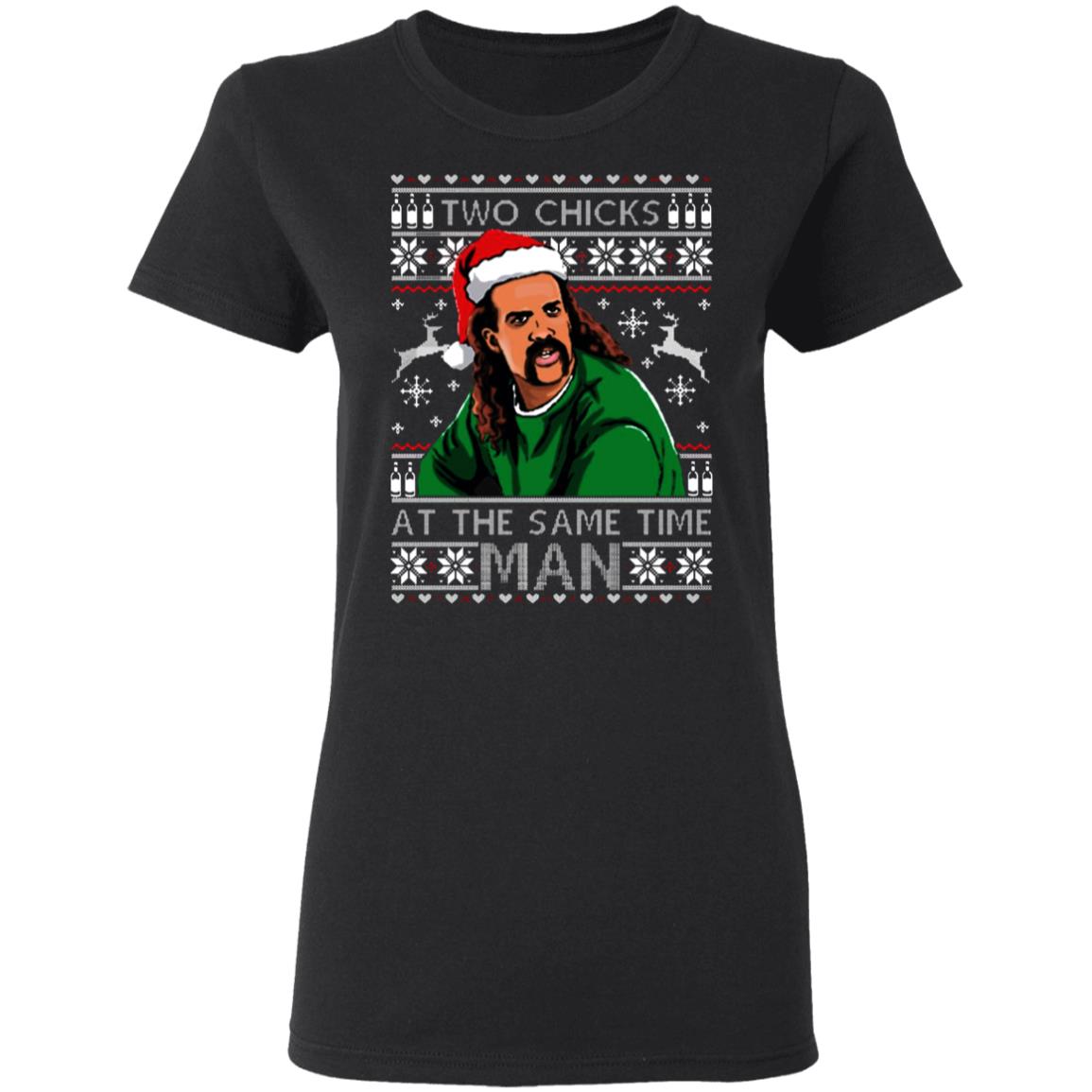 Two Chicks At The Same Time Man t shirt Black Hoodie Sweatshirt - Teechipus