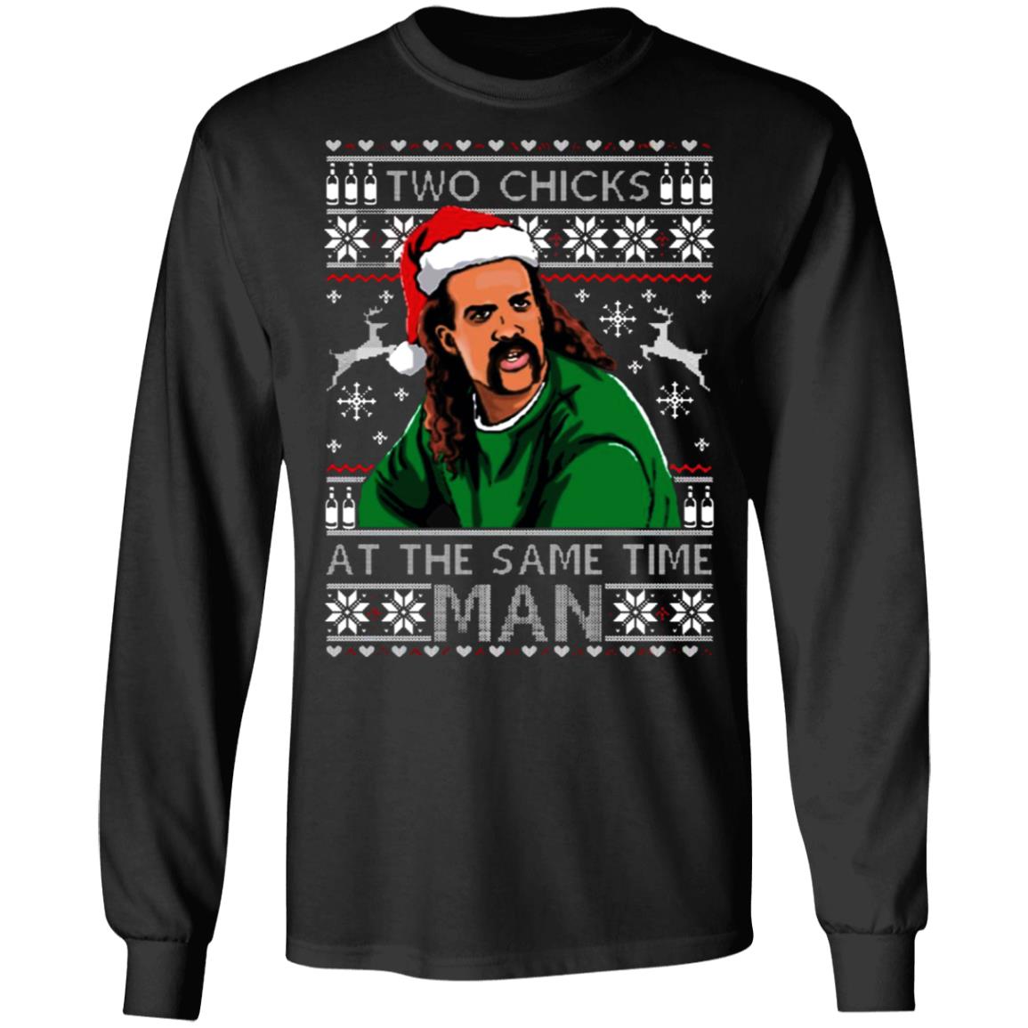 Two Chicks At The Same Time Man t shirt Black Hoodie Sweatshirt - Teechipus