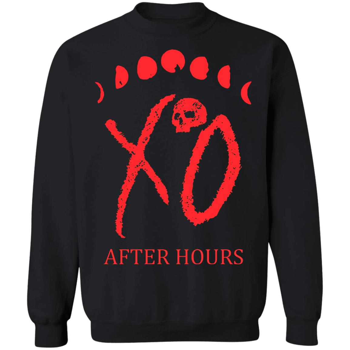 XO LOGO MOON PHASE TEE shirt the weeknd merch Black Hoodie Sweatshirt - Teechipus