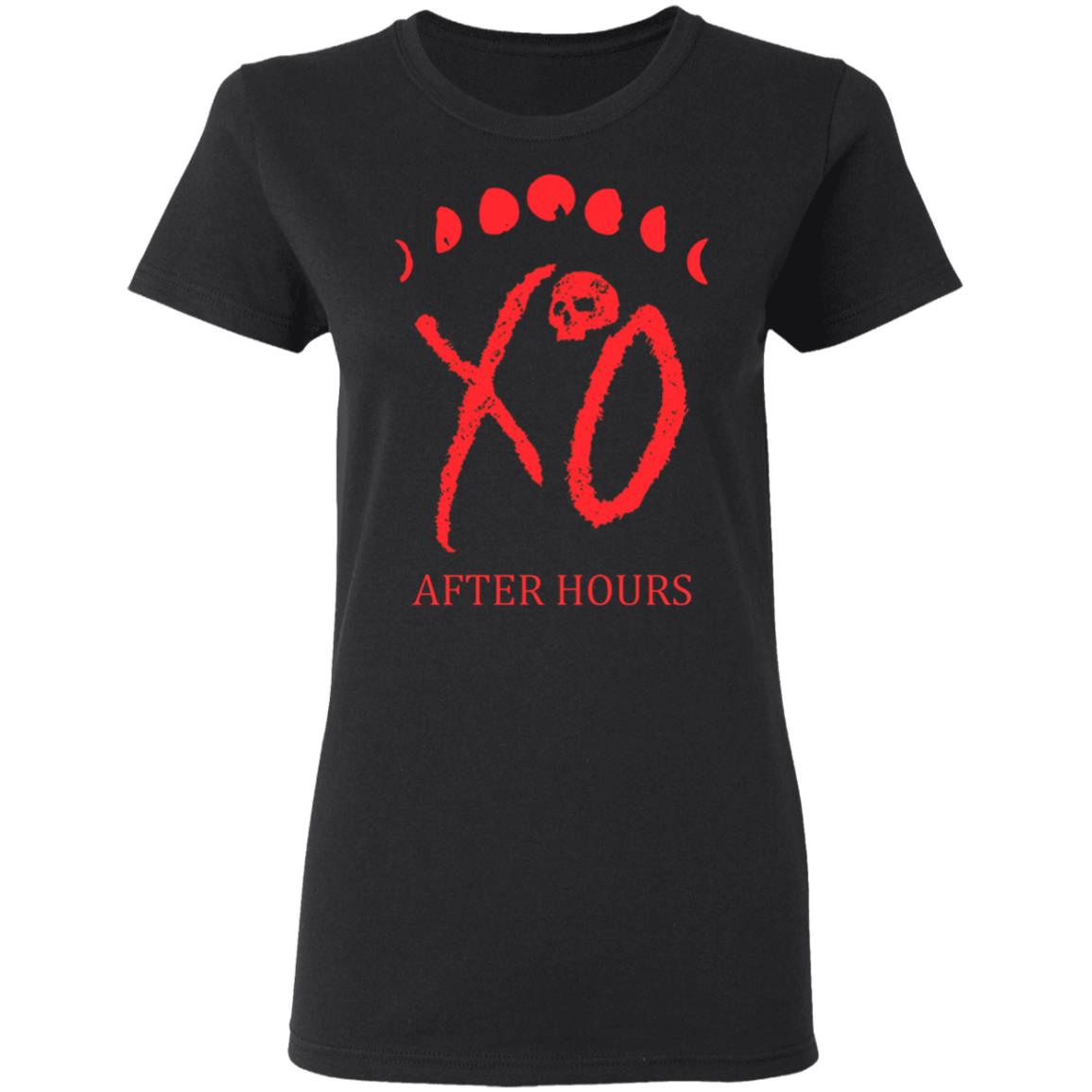 XO LOGO MOON PHASE TEE shirt the weeknd merch Black Hoodie Sweatshirt - Teechipus