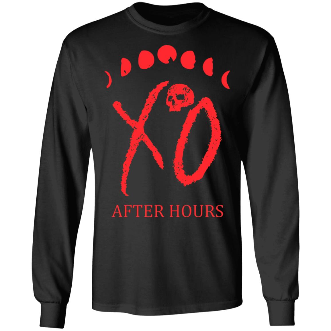 XO LOGO MOON PHASE TEE shirt the weeknd merch Black Hoodie Sweatshirt - Teechipus