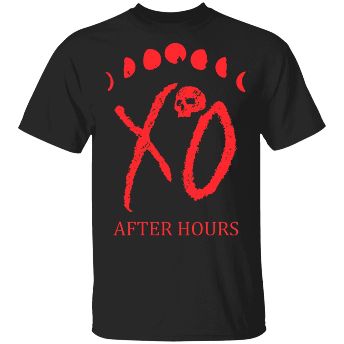 XO LOGO MOON PHASE TEE shirt the weeknd merch Black Hoodie Sweatshirt - Teechipus