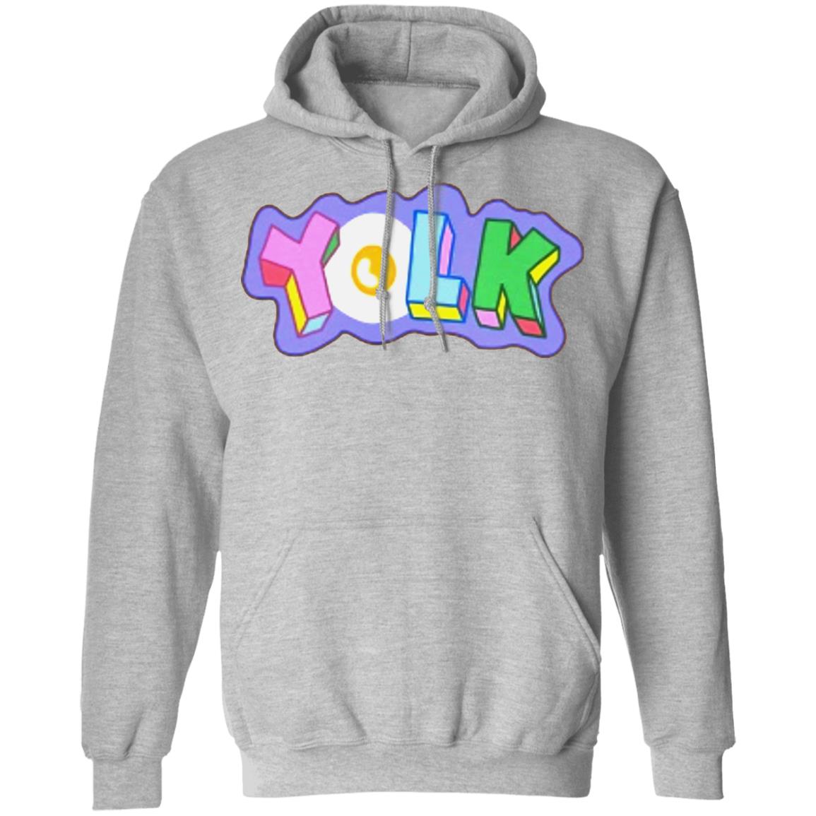 YOLK EMBROIDERED HOODIE White Hoodie Sweatshirt - Teechipus
