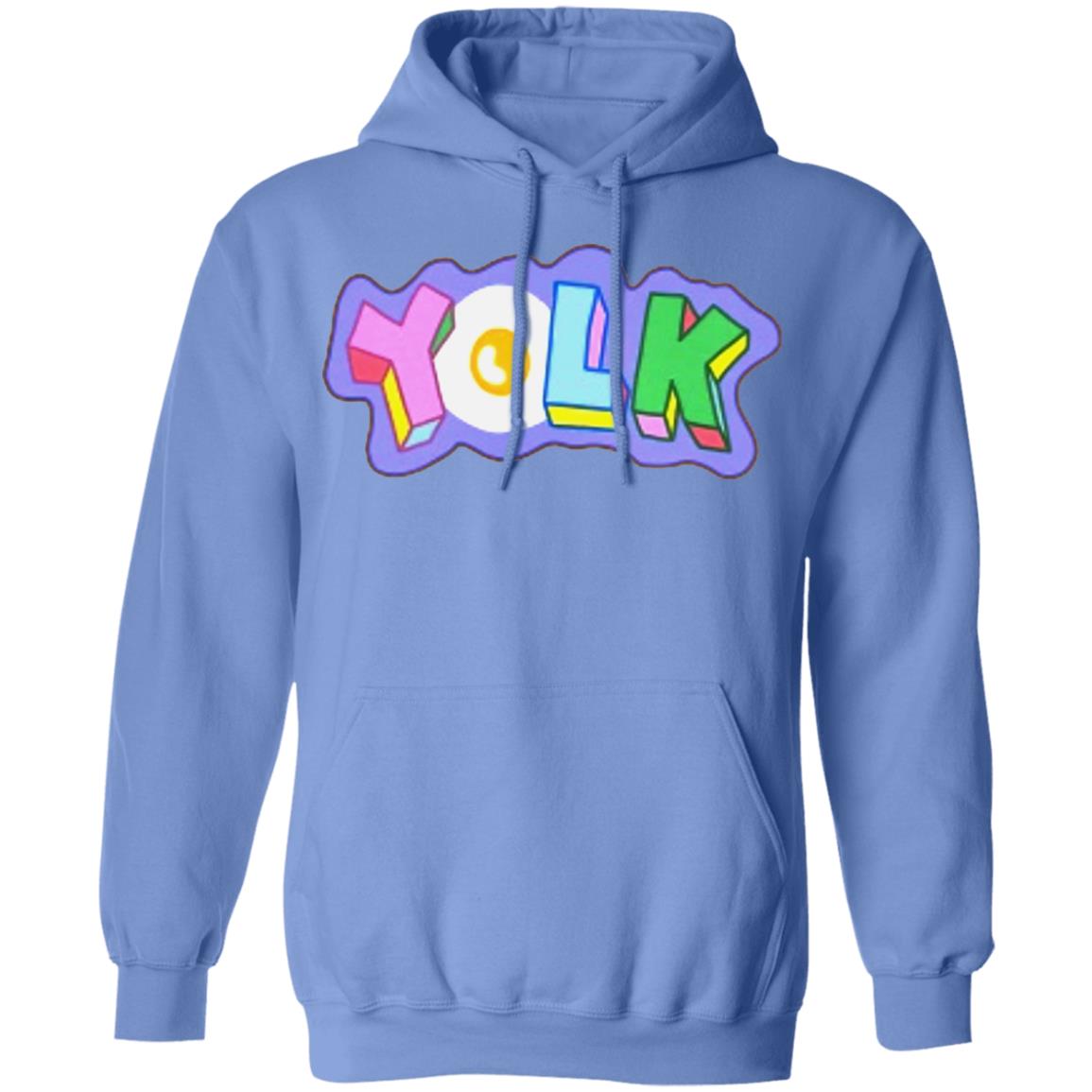 YOLK EMBROIDERED HOODIE White Hoodie Sweatshirt - Teechipus