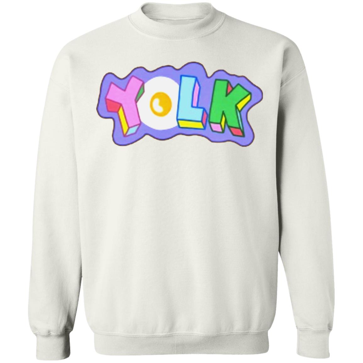 YOLK EMBROIDERED HOODIE White Hoodie Sweatshirt - Teechipus