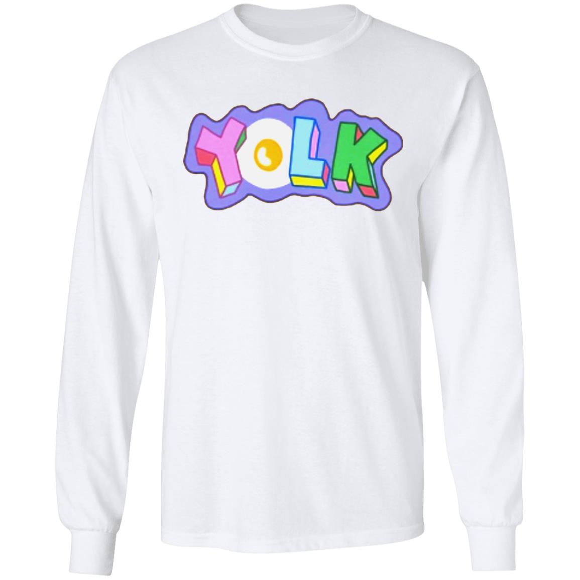 YOLK EMBROIDERED HOODIE White Hoodie Sweatshirt - Teechipus