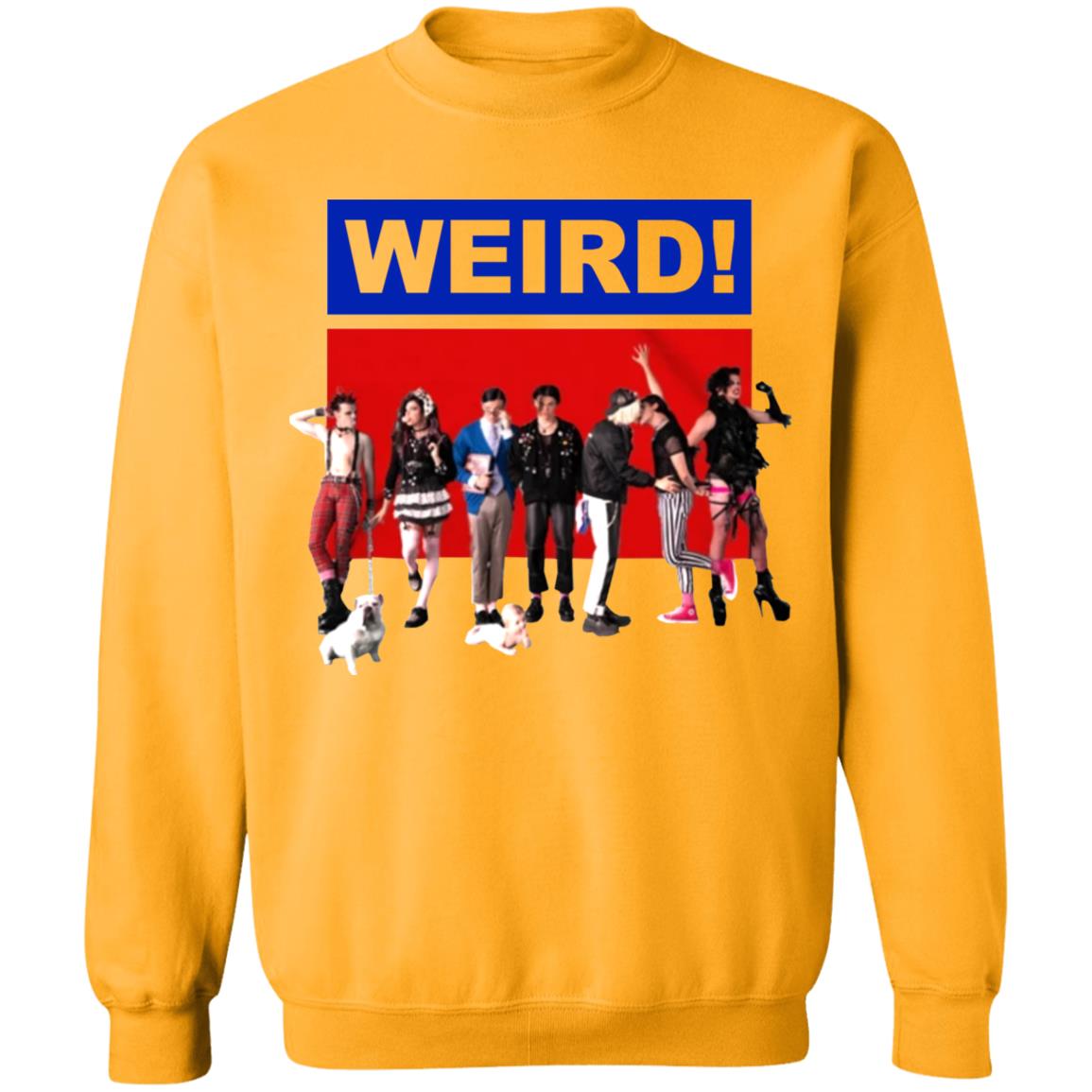 WEIRD! WHITE T-SHIRT White Hoodie Sweatshirt - Teechipus