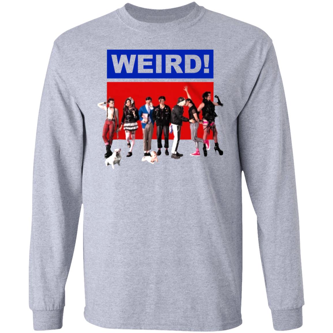 WEIRD! WHITE T-SHIRT White Hoodie Sweatshirt - Teechipus