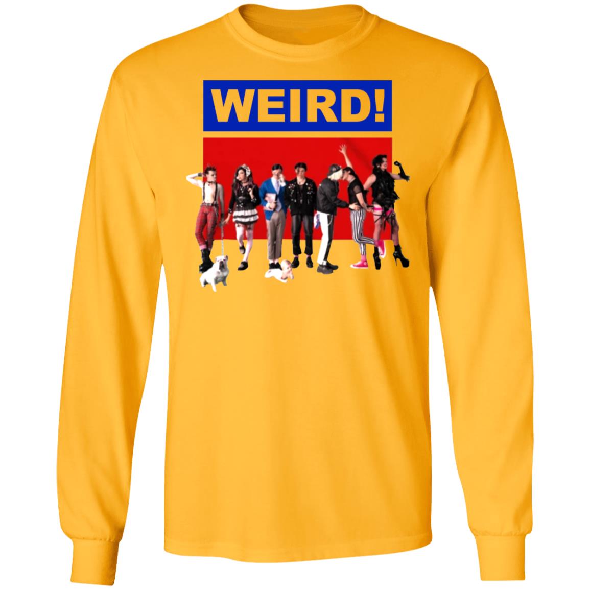 WEIRD! WHITE T-SHIRT White Hoodie Sweatshirt - Teechipus